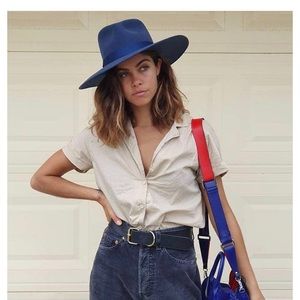 LACK OF COLOUR- Rancher Navy Blue Fedora